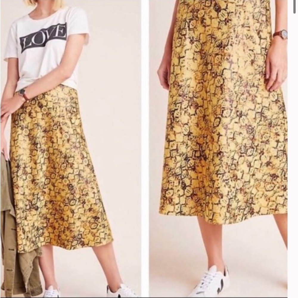 Anthropology Current Air Snake Skin Skirt